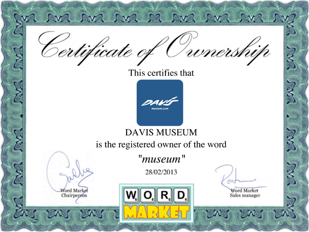 Certificate of Ownership